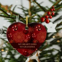 My Heart goes to Grandma  Ceramic Ornament