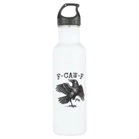 F-Caw-F Crow Pun Funny Bird Cawing Grunge Retro Cl Stainless Steel Water Bottle