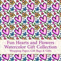 Fun Hearts and Flowers Watercolor Gift Collection