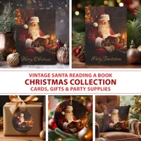 Vintage Santa Reading a Book Christmas Collection