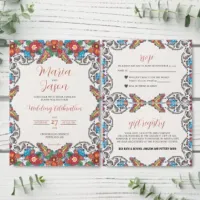 Mexican Colorful Botanical Flowers Wedding Suite