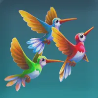 W2A Colorful Hummingbirds in Flight