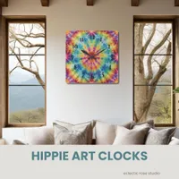 Hippie Art Clocks: Tie Dye, Psychedelic Patterns & Whimsical Designs