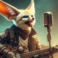 W2A Cool Fennec Fox Rocks Acoustic Guitar in Desert