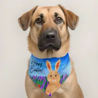 Cute Easter bunny in the flowers Pet Bandana Collar