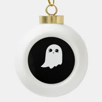 Little Boo Funny Meme Ceramic Ball Christmas Ornament