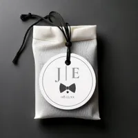 Tailored Black Bow Tie Wedding Initials ID1090 Favor Tags