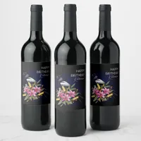 Goth Raven Dark Aesthetic  Wine Label