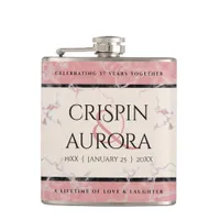 Elegant 37th Alabaster Wedding Anniversary Flask