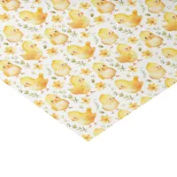 Cute Yellow Chicks and Flowers Tissue Paper