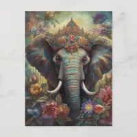 An Elephant in a Crown Postcard