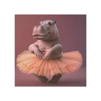 Ballerina Hippo Wood Wall Art