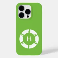 Futuristic Circle With Sci-Fi Monogram Green Case-Mate iPhone 14 Pro Case