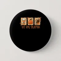 Tis The Season Pumpkin American Football Thanksgiv Button