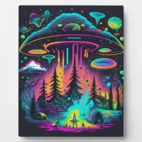 Psychedelic UFO Fantasy Art  Plaque