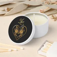 Dramatic and Elegant Gold Rose Mini Candle Favors