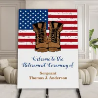 Military Army Retirement American Flag Patriotic  Foam Board