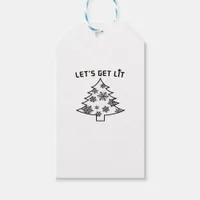Let's Get Lit Christmas Tree Holiday Lights Essent Gift Tags