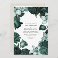 Ocean Emerald, Deep Lagoon & Tidepool Teal Wedding Invitation