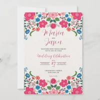 Mexican Floral Colorful Elegant Boda Wedding Invitation