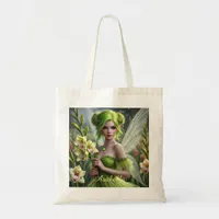 Beautiful August Fairy in Gladioli Tote Bag