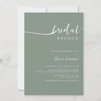 Sage Green Script Bridal Brunch Invitation