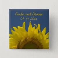 Sunflower Rising Wedding Button