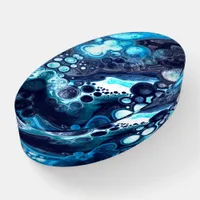 Blue and White Marble Fluid Art    Paperweight