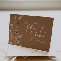 Boho Floral Fall Baby Shower Thank You Card