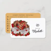 Bold Red African American Nail Salon Design Business Card