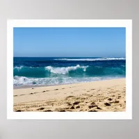 Tropical Island Coastal Beach Surf Photography Poster