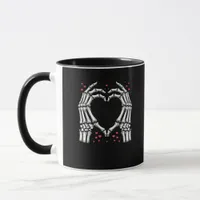 Skeleton Hand Heart Valentines Day Funny Couple Mug