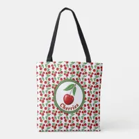 Red Cherries Pattern Personalized Tote Bag