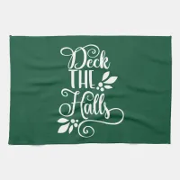 deck the halls Typography Holidays Kitchen Towel