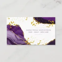 *~* Chic Popular Gold Glitter Purple Agate Girly Business Card