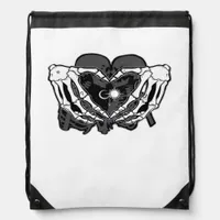Sunand One Skeleton Heart Hands Unique Expression Drawstring Bag