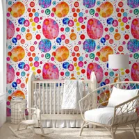 Colorful Abstract Bubbles Watercolor  Wallpaper