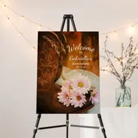 Pink Daisies Cowboy Boots Western Quinceañera Foam Board