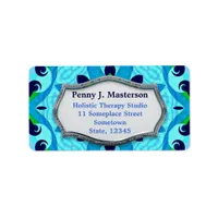 Tropical Blue Pattern  Address Label