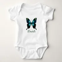 Aqua  Elegant Butterfly Baby Bodysuit