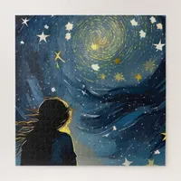 Star Gazing Woman Jigsaw Puzzle