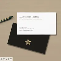 Simple Black and White Gold Logo Business Card