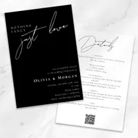 Nothing Fancy Just Love Script QR Code Wedding Invitation