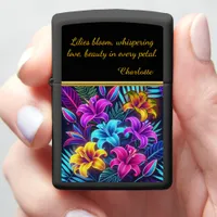 Flowers Bursting With Color in Vibrant Lilley Art Zippo Lighter