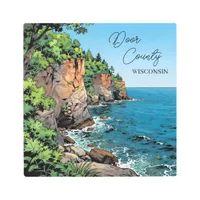 Door County, Wisconsin Illustration Lake Michigan Metal Print