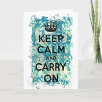 Keep Calm and Carry On Grunge Birthday Card