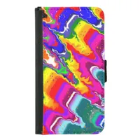Rainbow Blip Color Burst Fluid Art Samsung Galaxy S5 Wallet Case