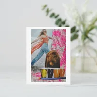 surreal collage She Chose The Bear  Postcard