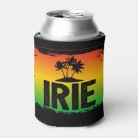 IRIE Tropical Palm Trees over Rasta Flag Colours Can Cooler