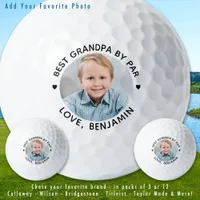 Modern Best GRANDPA By Par Personalized Photo Golf Balls